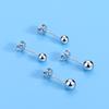 Qiaolanxuan Plata de Ley Imitación S925 Modelo Femenino Estudiante Simple Hecho a Mano Brillante Pendientes de Perlas Redondas Joyería para Hueso de Oreja Bean Venta al por Mayor