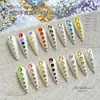 1440 Pedrería Plana de Colores para Uñas, Nuevos Diamantes de Cristal Redondos Iridiscentes para Decoración de Uñas, Pedrería de Resina al por Mayor