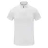 Camisa Polo Masculina de Verão com Meio Zíper, Esportiva de Secagem Rápida com Manga Curta, Roupa de Trabalho ao Ar Livre de Verão, Camiseta Fina de Alta Qualidade com Gola Alta