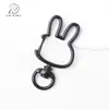 Hebilla de Primavera Pintada de Colores Llavero de Conejito Giratorio Universal Color Caramelo Accesorios para Joyería DIY Aleación de Zinc