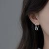 Elegantes Accesorios para Orejas de Moda Francesa para Mujer Estilo Frío Pequeños Aretes de Diamante Brillante Pendientes Geométricos de Círculo Grande Elegantes