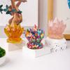 Grava de Cristal Natural Pegamento Racimo de Cristal Piedra Desmagnetizadora Soporte para Joyería de Cristal Casa Oficina Casa con Maceta de Cristal Regalo de Inauguración