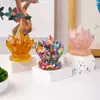 Grava de Cristal Natural Pegamento Racimo de Cristal Adornos Artesanías de Cristal Joyería Soporte de Desmagnetización Decoración de Escritorio para el Hogar