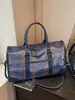 Bolso tote de gran capacidad para mujer, nuevo estilo otoño/invierno, bolso de tela, estilo europeo y americano, diseño de cuadros retro con bloques de color, se puede llevar debajo del brazo o como bolso de hombro