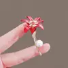 Nuevo Broche de Flor de Lirio Roja de Moda, Broche Lujoso y de Gama Alta para Abrigos y Trajes, Accesorio de Pin de Gama Alta