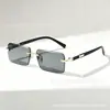 Nuevas Gafas de Sol Minimalistas Retro Rectangulares Estrechas Sin Marco de Borde Cortado Versátiles para Deportes al Aire Libre Viajes Cotidianos Protección Solar