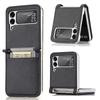 Adequado para Samsung Zflip 70% de desconto Capa de Celular Empilhada com Padrão Lichia Japonês e Coreano Ultrafina Cartão Zflip4 Capa Protetora Flip de Couro