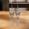 Pendientes de borla de cadena larga multicapa de estilo chino personalizados, pendientes de temperamento de aleación de diamantes con gotas de agua de moda europea y americana
