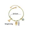 Pulsera Europea y Americana Retro Multielemento para Mujer Estilo Celebridad de Internet Ins No Se Desvanece Oro de 18K Joyería de Moda para Mujer Estilo Caliente Transfronterizo