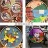 Recogedor de Bambú Agujero Redondo Placa de Bambú sin Tejer Jardín de Infancia Restaurante Pintura Creativa Secado Colador de Té Listo para la Venta