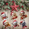 Juego de 12 Adornos Colgantes Navideños para Perros Transfronterizos Decoración Navideña de Madera Regalo Perfecto Colgante Navideño Creativo