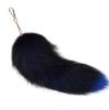 Colgante de pelo de zorro de 30 cm para Halloween, cola de zorro azul plateada, accesorio de piel auténtica, colgante para bolso de mujer