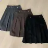 Falda midi de punto gris de moda para mujer, nueva colección otoño/invierno 2026, de cintura alta, falda plisada de línea A