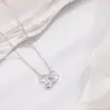 Colar de Gourd Duplo Oco Qijia de Alta Qualidade com Pequenos Diamantes Embelezados, Requintado, Simples e Versátil, Corrente de Clavícula com Textura de Alta Qualidade