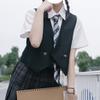 Chaleco Básico Negro y Azul Marino, Estilo Japonés, Chaleco Corto Cruzado para Primavera y Otoño, Chaqueta de Uniforme JK Estilo Academia
