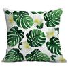 Cojín Impreso HD de Planta Verde Tropical Transfronterizo Nuevo para Amazon, Funda de Cojín para Sofá de Casa