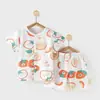 Ropa con aire acondicionado para niños, Trajes de manga corta de verano, Pijamas finos de algodón puro, Pantalones cortos para niñas y niños, Ropa de verano para bebé, Bebé