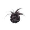 Peluca de pelo artificial con cabeza de bola y plumas de pollo para mujer, con pinza y capullo de flor, cabello natural y esponjoso, bolsa para peluca