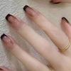 Uñas francesas sencillas de otoño e invierno, nuevas y florecientes, con parche de chocolate, uñas postizas desmontables.