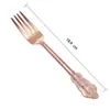 Nuevo juego de cuchillo y tenedor retro para bistec, vajilla de plástico desechable grado alimenticio, combinación de tres piezas engrosada de cuchillo, tenedor y cuchara para comida occidental
