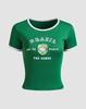 Moda Nuevo y2g Sexy Slim top estampado de letras personalizado Street retro moderno jersey top camiseta