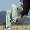 Primavera 2025 Nuevo Estilo de Hong Kong Súper Caliente Casual para Hombre Elegante Moderno Moda Pantalones Casuales Estilo Japonés Recto