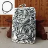 Colgante Auténtico de Plata de Ley 999 Dios de la Riqueza Wu Guan Gong Pie de Plata Retro Agresivo para Hombres Pestaña de Protección Corporal