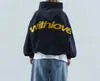 Sudadera con capucha de cuello alto informal de moda deportiva de moda para hombre y mujer de otoño e invierno con hombros descubiertos y talla grande para parejas