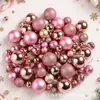 Bolas de Navidad Mixtas de 3/4/6 cm Set de 10 piezas Decoraciones Navideñas Bolas de Colores Bolas Recubiertas de Plástico Adornos para Árbol de Navidad