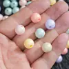 Contas Redondas de Acrílico com Manchas Cor de Doce Macaron Contas Soltas Cáqui Mistura de Cores de Natal Acessórios para Joias DIY