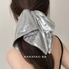 Goma para el pelo de cuero plateado, Nueva tendencia 2026, Cuerda para coleta alta para mujer, Banda elástica alta para el pelo, Accesorio para el cabello