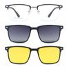 2271 Nuevas Gafas Magnéticas de Acero y Cuero, Montura sin Borde, para Miopía, de Gama Alta para Negocios para Hombre y Mujer, Gafas de Sol Polarizadas