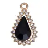 Nuevo Colgante Creativo de Gema de Cristal Forma de Gota de Agua Materiales para Accesorios DIY Aleación Galvanizada Pulsera Individual Colgante Collar Pendientes