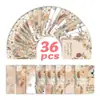 Set Transfronterizo de 36 Tarjetas de Texto con Estilo Floral Clásico y Fresco, Tarjetas de Texto Inspiradoras Simples y Positivas