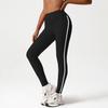 Pantalones de Yoga de Contraste de Color de Nuevo Estilo Transfronterizos de Nueve Puntos Levanta Glúteos de Durazno Cintura Alta Pantalones Deportivos Pantalones para Correr Ciclismo Pantalones de Fitness
