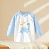 Ropa interior para bebé algodón puro capa base infantil top para bebé prenda de una pieza uso primavera y otoño camiseta de manga larga para niñas pijama para niños