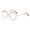 Gafas de alambre dorado estilo ojo de gato de alta gama refinado pícaro montura metálica anti-luz azul monturas de gafas retro europeas y americanas para mujer