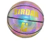 Baloncesto reflectante transfronterizo tamaño 7, PU resistente al desgaste para interior y exterior, luminoso, logotipo personalizado disponible