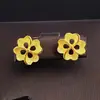 Chapado en oro de Vietnam oro real moda temperamento pendientes de trébol de cuatro hojas en forma de corazón para mujer comercio electrónico en vivo suministro de fábrica al por mayor