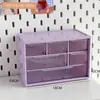 Caja de almacenamiento transparente tipo cajón con nueve compartimentos, organizador compartimentado para papelería de escritorio y cosméticos, apilable para dormitorios estudiantiles