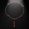 Cadena de cintura con diamantes rojos de gran venta en Amazon para mujer, accesorios sexys para bikini de playa, cadena corporal.