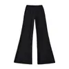 Atacado de fabricante transfronteiriço de roupas femininas 2026 cardigã térmico de gola alta com zíper slim fit e calça de microflare compridas