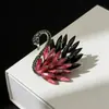 Broche de Animal de Cristal, Ropa de Noche de Alta Gama para Mujer, Accesorio de Lujo Ligero, Pin Único, Pin de Solapa para Traje, Cisne
