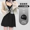Maiô Feminino Peça Única Cintura Alta Estilo Saia 2025 Novo Estilo Ins Desejo Puro Cobertura da Barriga Efeito Emagrecedor Manga Longa Proteção Solar Férias em Fonte Termal