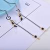 Europeu e americano moda criativa máscara corrente preto ouro pingente óculos pendurado corrente metal anti-perda novos óculos acessórios atacado