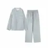 Puro Algodão Sem Marca Estilo Tendência Nacional Roupa de Casa para Homens, Conjunto de Pijama de Gaze Dupla Camada Respirável de Manga Longa para Mulheres, Primavera