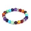 Pulseira de Yoga Colorida de Pedra Natural Quente Transfronteiriça Acessórios de Joalheria de Liga de Prata Antiga Pulseira de Ágata Delicada de Alta Qualidade