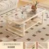 Mesa de Centro Estilo Creme para Sala de Estar, Adequada para Apartamentos Pequenos, Novo Modelo 2026, Mesa Pequena Criativa com Vidro Temperado, Mesa de Centro para Sofá