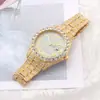 Novo Relógio Europeu da Moda com Pulseira de Aço Liga Cravejada de Diamantes Estrelados, Pulseira Cubana Hip-Hop Transfronteiriça Combinada com Relógio Masculino