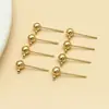 Pendientes de Aro con Bola y Cierre de Mariposa Rellenos de Oro de 18 Quilates, Color Duradero, Pendientes de Bola con Cuentas Hechos a Mano para Bricolaje, Accesorios de Joyería, Accesorios para Pendientes de Aro Colgantes